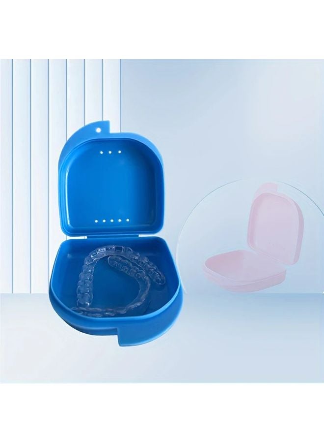 Green Portable Retainer Denture Storage Box Compact Dry Ventilated Hinged Lid Travel Home - Image 2